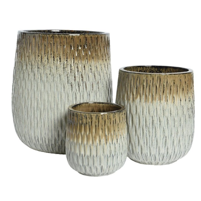 SET 3 VASI TERRACOTTA BRONZE H
